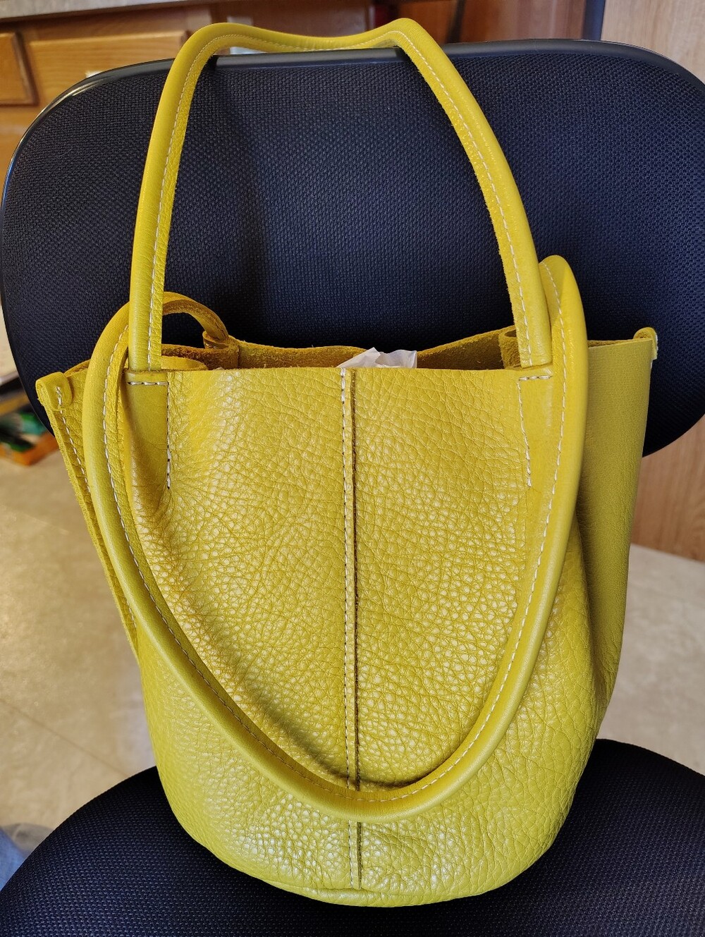 Yellow (Naples) Portland Leather Devan Shoulder, Tote Bag - Women